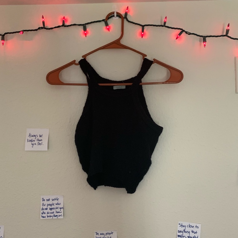 Knit double strap crop top